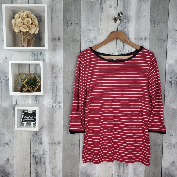 2/$20 Banana Republic | 3/4 Sleeve Striped Top - Picture 1 of 6